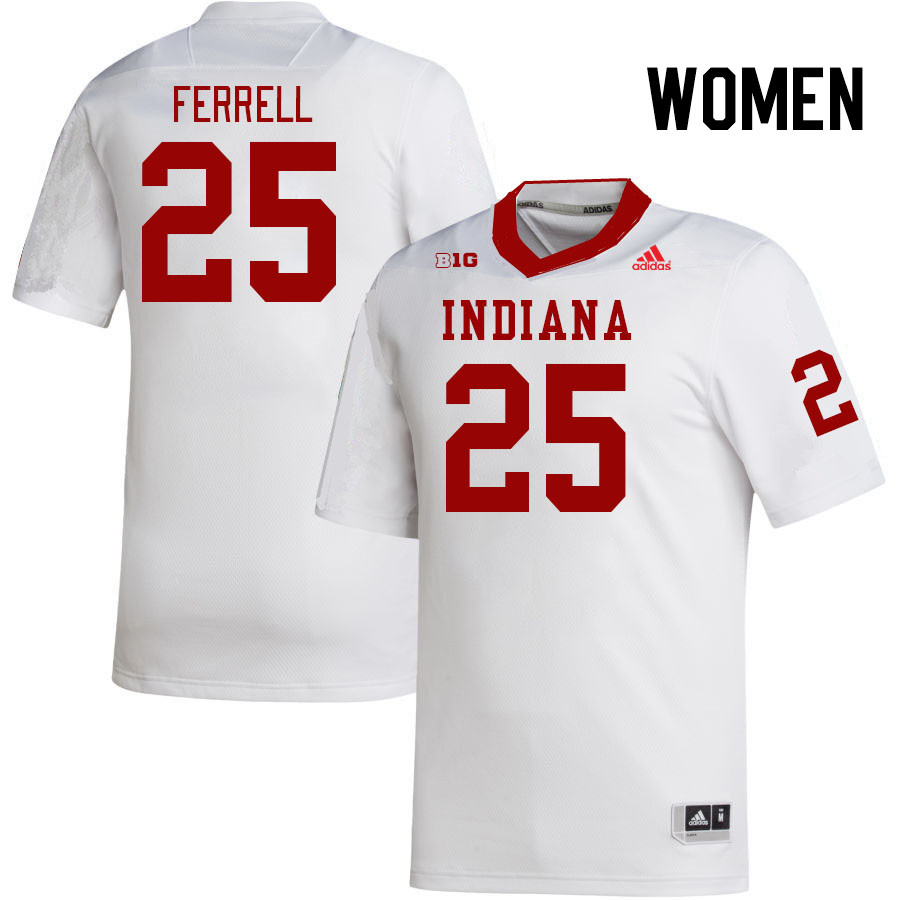 Women #25 Amare Ferrell Indiana Hoosiers College Football Jerseys Stitched-White
